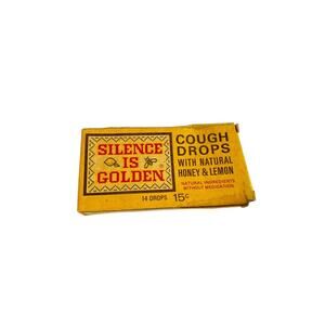 Silence Is Golden 1973 Bristol Meyers Cough Drops Box